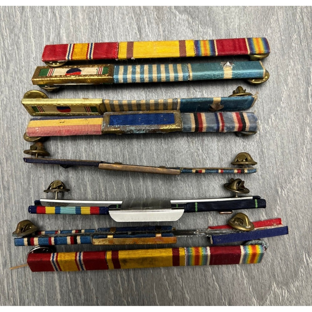 Vtg US Military Service Korean Ribbon Bar Lot Vanguard Hilborn-Hamburger 8pc